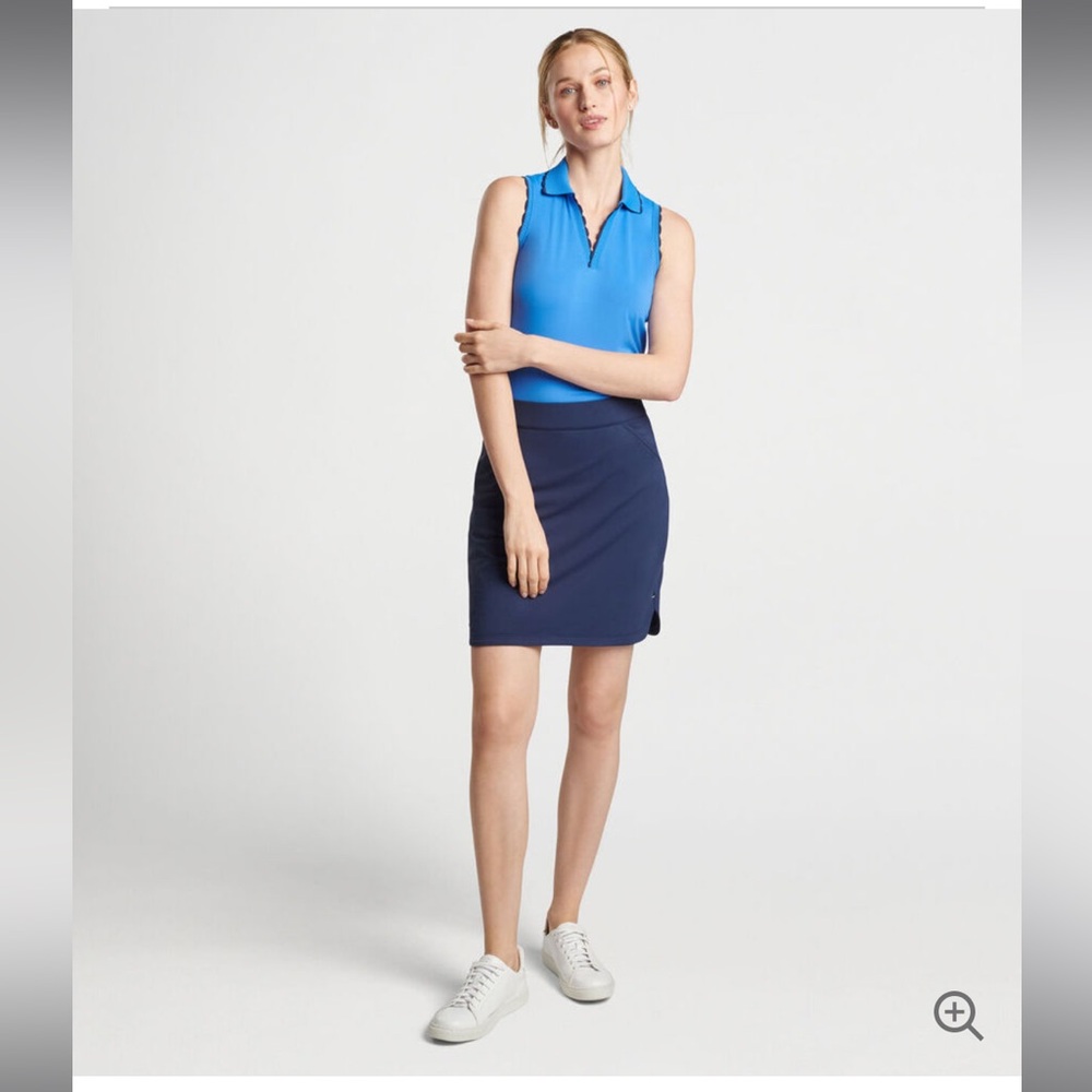 Peter Millar Alice Petal Hem Skort - Size Small Navy Blue